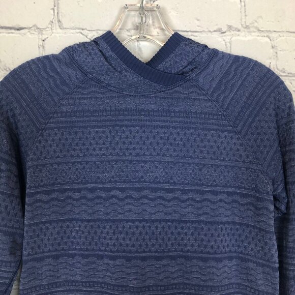 Lululemon Rest Less Hoodie Gatsby Blue / White Size 8 - Picture 2 of 4